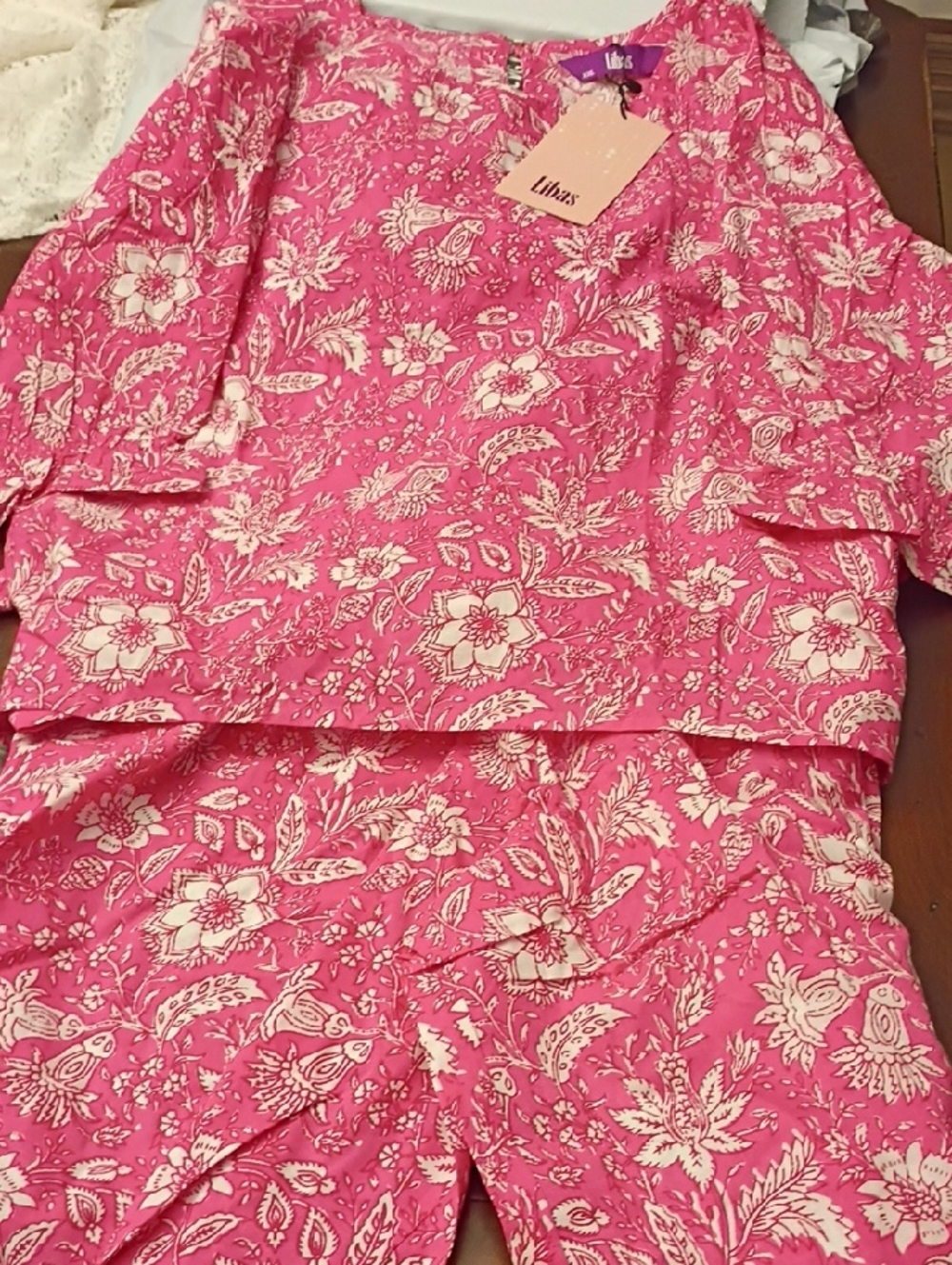 Lilahs Pink Floral Two-Piece Set